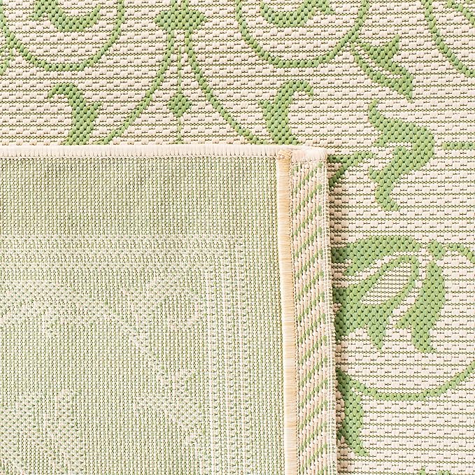 SAFAVIEH Washable Rug Outdoor Courtyard Collection - 2'7" x 5', Natural & Olive, Non-Shedding & Easy Cleaning, Ideal for Patio, Backyard, Mudroom (CY2098-1E01)