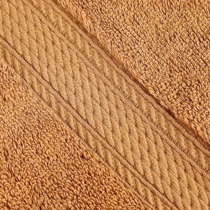 BNM Egyptian Cotton Heavyweight Towels, Ideal For Bathroom, Shower, Spa, 800 GSM Bath Towels, Highly-Absorbent, Luxury Bathroom Essentials, Soft Plush Home Basics, Bath Towel Set of 4, Orange Rust
