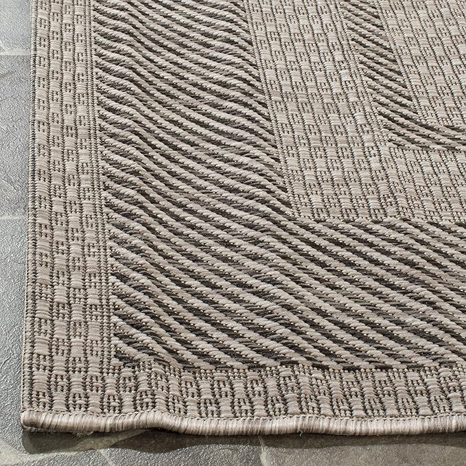SAFAVIEH Washable Rug Outdoor Courtyard Collection - 2'3" x 20' Runner, Beige & Black, Non-Shedding & Easy to Clean, Ideal for Patio, Backyard, Deck, Kitchen, Mudroom (CY8477-36612)
