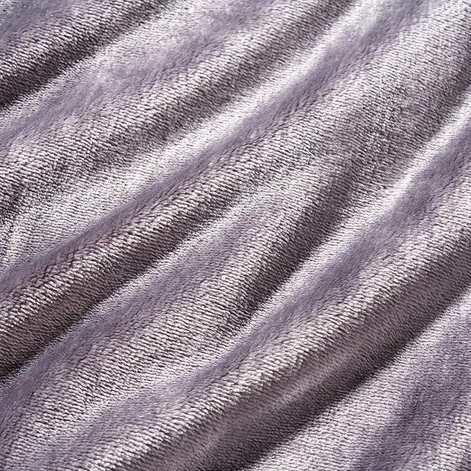 Berkshire Blanket Classic VelvetLoft® Solid Bed Blanket Twin Size, Lightweight Soft Fuzzy Plush Blanket for Bed and Couch, Grey Heron, 60x92 Inches