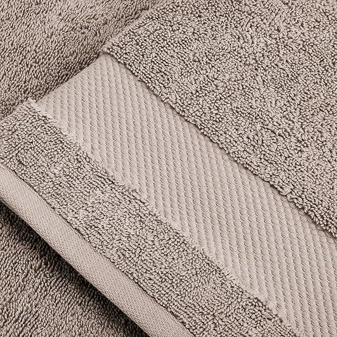 BIOWEAVES 100% Organic Cotton 700 GSM Plush Washcloths 13" x 13" GOTS Certified - Taupe, Pack of 12