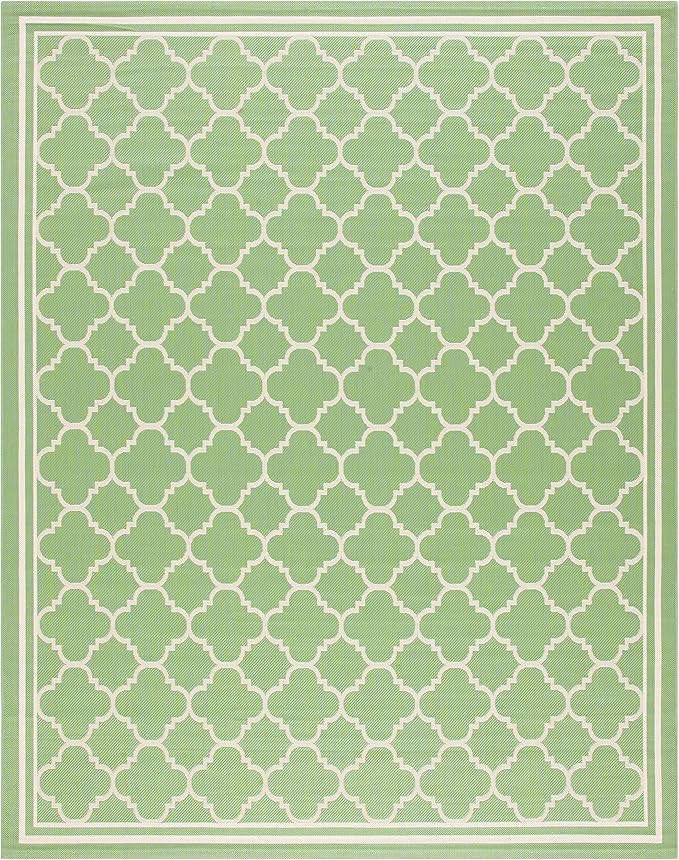 SAFAVIEH Courtyard Collection 8' x 10' Green/Beige CY6918 Trellis Indoor-Outdoor Waterproof Easy-Cleaning Patio Backyard Mudroom Area-Rug