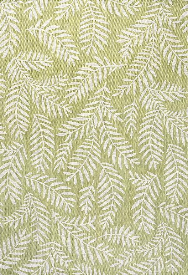 JONATHAN Y Palm Frond Indoor Outdoor Area Rug 3X5 Green/Cream, Nevis for Backyard, Patio, Porch, Easy-Cleaning, High Traffic, Pet-Friendly, Non-Shedding (SMB119D-3)