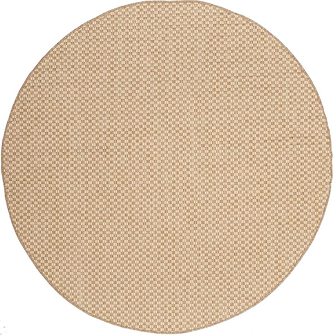 SAFAVIEH Courtyard Collection 4' Round Natural / Cream CY8653 Indoor/ Outside Waterproof Easy cleansingPatio Backyard Mudroom Area Mat