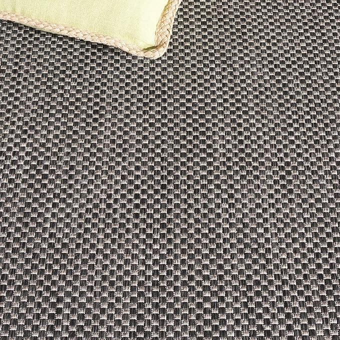 SAFAVIEH Washable Rug Outdoor Courtyard Collection - 2'3" x 16' Runner, Black & Beige, Non-Shedding & Easy Cleaning, Ideal for Patio, Entryway, Mudroom, Hallway, Kitchen (CY8521-36621)