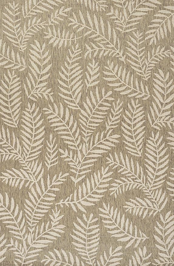 JONATHAN Y Palm Frond Indoor Outdoor Area Rug 4X6 Brown/Beige, Nevis for Backyard, Patio, Porch, Easy-Cleaning, High Traffic, Pet-Friendly, Non-Shedding (SMB119A-4)