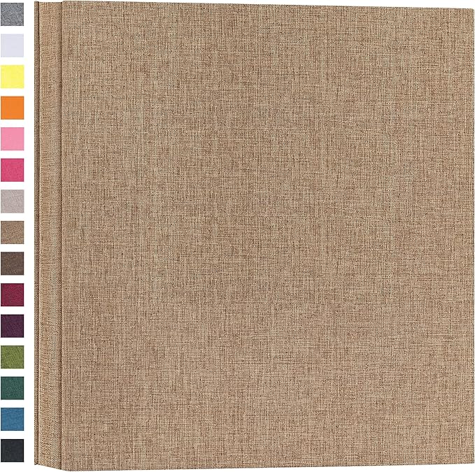 potricher Photo Album for 4x6 1000 Photos Linen Cover Extra Large Capacity Picture Book for Family Wedding Anniversary and Baby (Khaki)