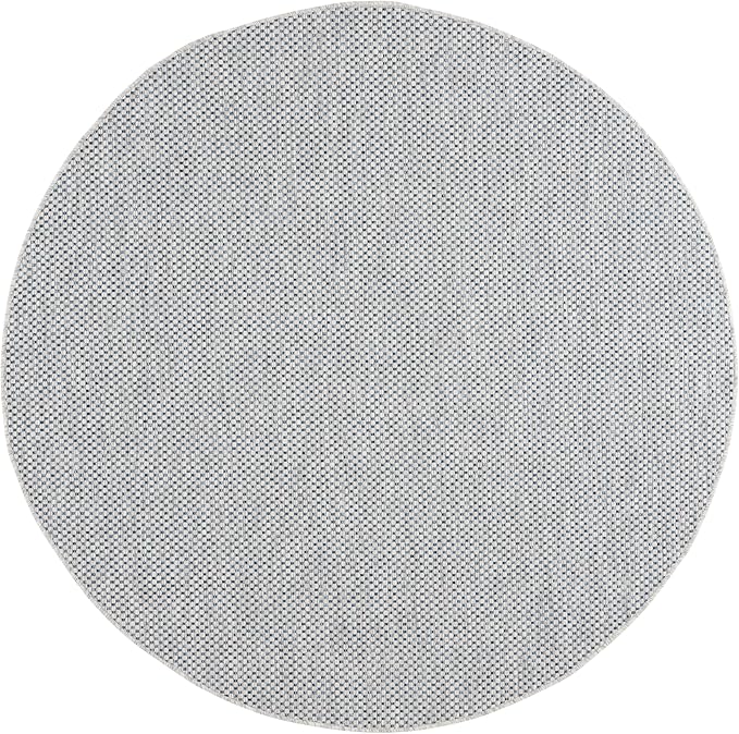 SAFAVIEH Courtyard Collection 7'1" Round Grey/Navy CY8521 Indoor/ Outside Waterproof Easy cleansingPatio Backyard Mudroom Area Mat