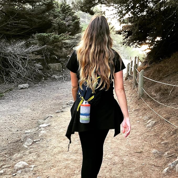 humangear STAX, Stackable Snack Containers - 4-Piece Leak-Proof Snack Travel System - FDA-Food Safe, BPA/PC/Phthalate-Free - Stackable & Click-Together Food Storage, Medium