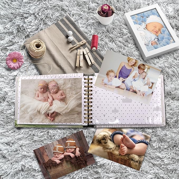 Holoary You Are So Loved Little One Grandma's Brag Book, Small Baby Photo Album 4” x 6” 32 Photos, Woodland Animals Design