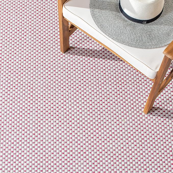 SAFAVIEH Courtyard Collection 8' x 10' Ivory/Pink CY8521 Indoor/ Outside Waterproof Easy cleansingPatio Backyard Mudroom Area Mat