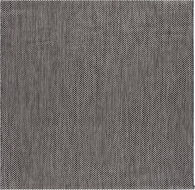 SAFAVIEH Washable Rug Outdoor Courtyard Collection - 6'7" Square, Black & Beige, Non-Shedding & Easy Cleaning, Ideal for Patio, Backyard, Mudroom (CY8521-36621)