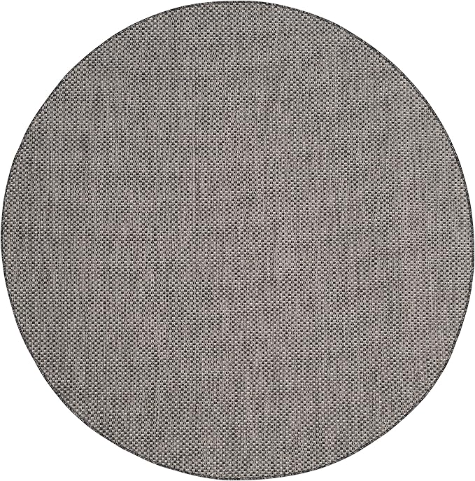 SAFAVIEH Courtyard Collection 7'1" Round Black/Beige CY8521 Indoor/ Outside Waterproof Easy cleansingPatio Backyard Mudroom Area Mat
