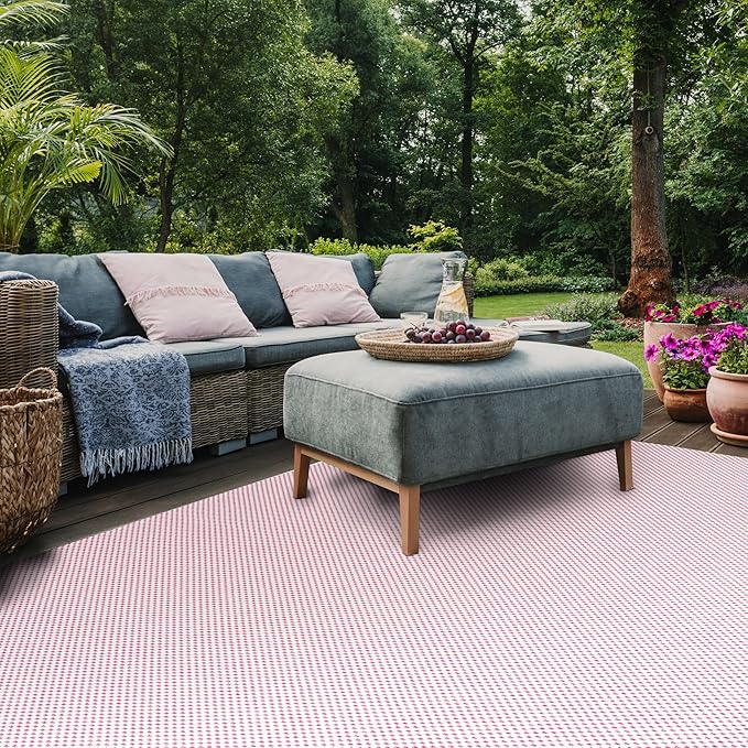 SAFAVIEH Courtyard Collection 8' x 10' Ivory/Pink CY8521 Indoor/ Outside Waterproof Easy cleansingPatio Backyard Mudroom Area Mat