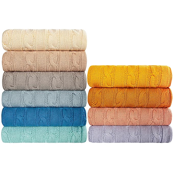 NTBAY 100% Pure Cotton Cable Knit Toddler Blanket, Super Soft Warm Breathable 30x40 Baby Blanket for Crib, Stroller, Nursery, Travel, Newborn, 30x40 Inches, Apricot