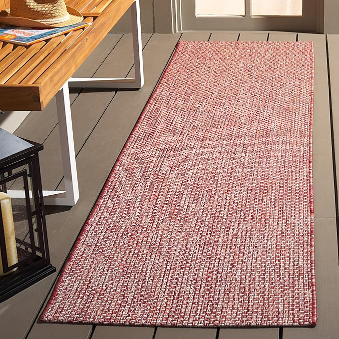 SAFAVIEH Courtyard Collection CY8521 Indoor/ Outdoor splashpoof Easy scrubbing Patio Backyard Mudroom Runner-Rug, 2' 3' x 20' Red/Beige