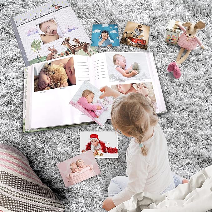Holoary Baby Photo Album 4” x 6” 160 Photos, Newborn Baby Keepsake Gifts for Baby Boy/Girl and New Parents, Woodland Animals Design