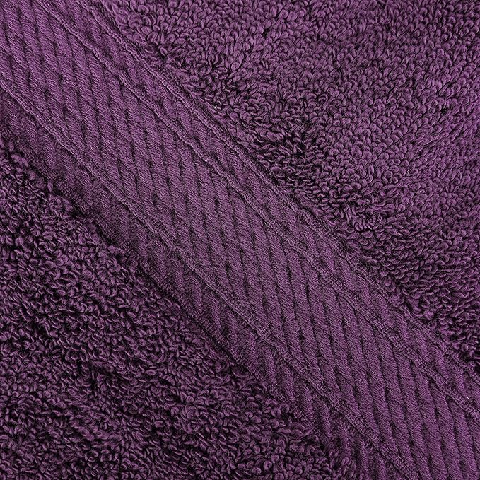 BNM Egyptian Cotton Heavyweight Towels, Ideal For Bathroom, Shower, Spa, Hotel, 800 GSM, Face/ Washcloths, Hand Towels, Bath Towels, Highly-Absorbent, Luxury Home Basics, 9 Piece Towel Set, Plum