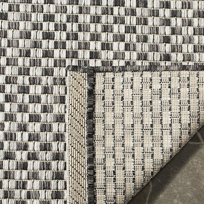SAFAVIEH Courtyard Collection 2'3' x 18' Black/Light Grey CY8653 Indoor/ Outdoor Patio Backyard Mudroom Runner Rug