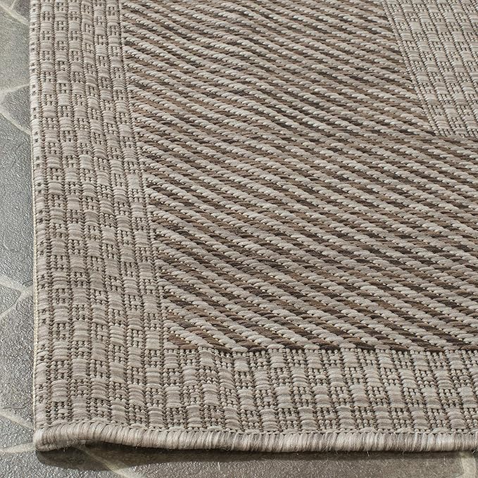 SAFAVIEH Washable Rug Outdoor Courtyard Collection - 2'3" x 16' Runner, Beige & Brown, Non-Shedding & Easy to Clean, Ideal for Patio, Backyard, Deck, Kitchen, Mudroom (CY8477-36312)