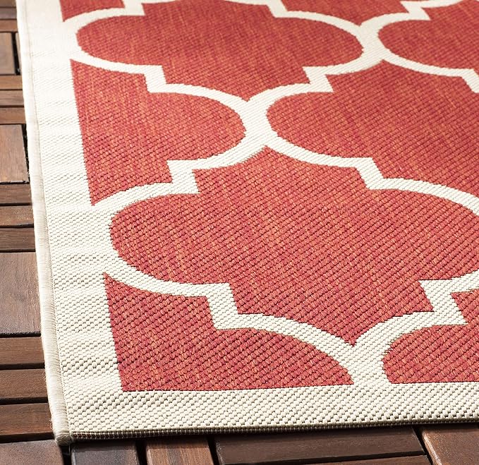SAFAVIEH Washable Rug Outdoor Courtyard Collection - 7'10" Square, Anthracite & Beige, Non-Shedding & Easy Cleaning, Ideal for Patio, Backyard, Mudroom (CY6914-246)