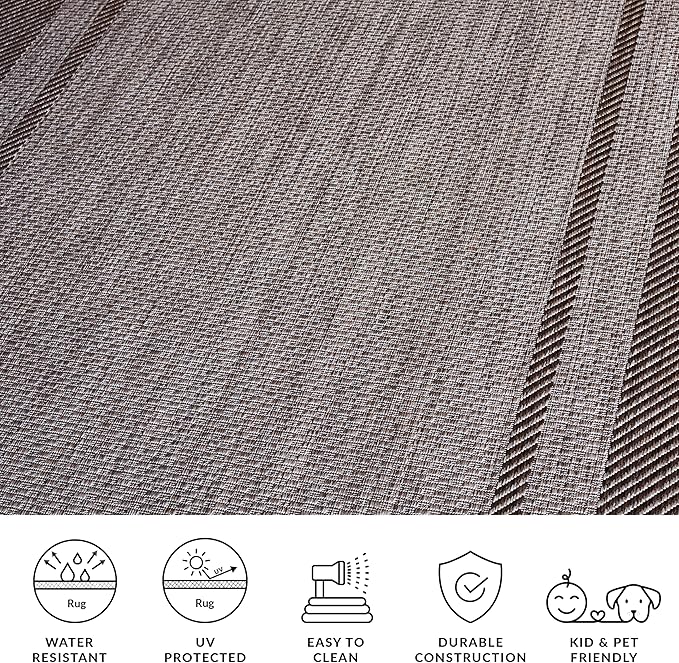 SAFAVIEH Washable Rug Outdoor Courtyard Collection - 2'3" x 6'7" Runner, Beige & Brown, Non-Shedding & Easy to Clean, Ideal for Patio, Backyard, Mudroom (CY8477-36312)