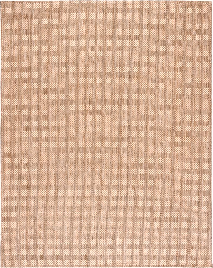 SAFAVIEH Washable Rug Outdoor Courtyard Collection - 10' x 14', Natural & Cream, Non-Shedding & Easy Cleaning, Ideal for Patio, Backyard, Mudroom (CY8521-03012)