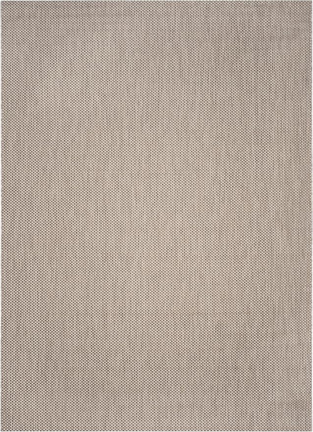 SAFAVIEH Washable Rug Outdoor Courtyard Collection - 8' x 10', Beige & Brown, Non-Shedding & Easy Cleaning, Ideal for Patio, Backyard, Mudroom, DIning Space (CY8521-36312)