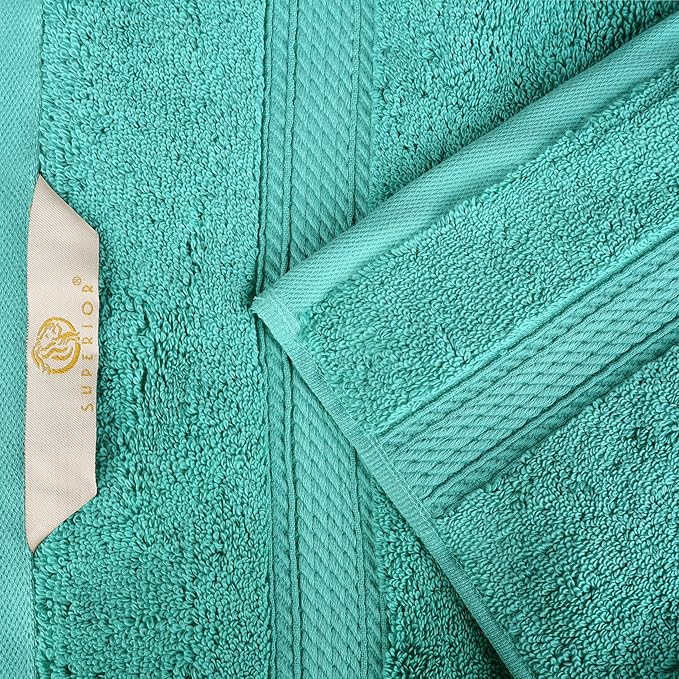 BLUENILEMILLS Madison Egyptian Cotton Towels, Towel Set for Bathroom, Shower, Hotel, Plush, 900 GSM, Highly Absorbent and Ultra-Soft Towels, Bath Essentials, 8 Piece Assorted Towel Set, Turquoise