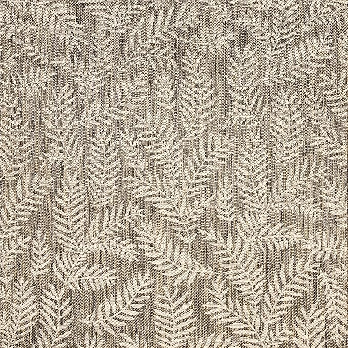 JONATHAN Y Palm Frond Indoor Outdoor Square Area Rug 6X6 Brown/Beige, Nevis for Backyard, Patio, Porch, Easy-Cleaning, High Traffic, Pet-Friendly, Non-Shedding (SMB119A-6SQ)