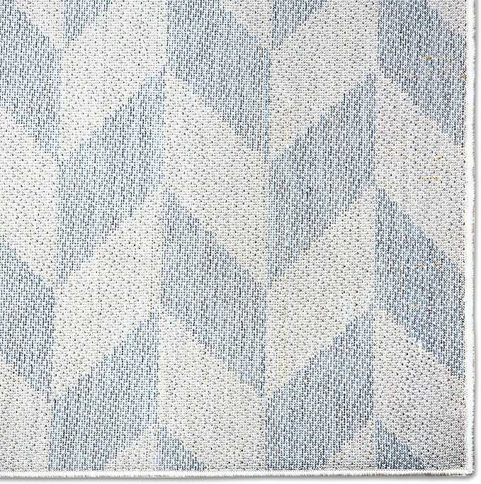 Nicole Miller New York Patio Country Calla Contemporary Herringbone Indoor/Outdoor Area Rug, Blue/Grey, 7'9"x10'2"