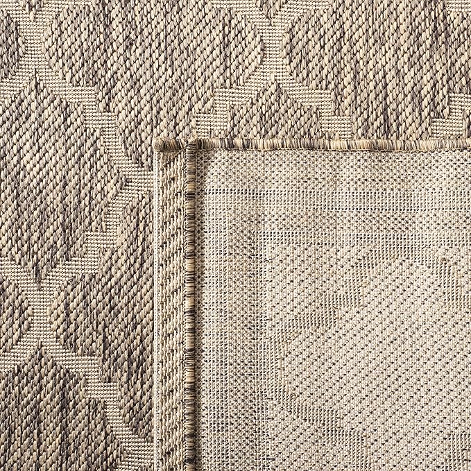 SAFAVIEH Washable Rug Outdoor Courtyard Collection - 2'3" x 8' Runner, Brown & Bone, Non-Shedding & Easy Cleaning, Ideal for Patio, Entryway, Mudroom, Hallway, Kitchen (CY6918-242)