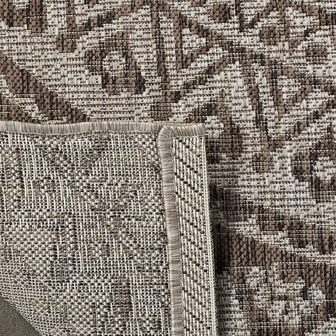 SAFAVIEH Washable Rug Outdoor Courtyard Collection - 2'3" x 12' Runner, Light Beige & Light Brown, Non-Shedding & Easy Cleaning, Ideal for Patio, Entryway, Mudroom, Hallway, Kitchen (CY8734-36312)